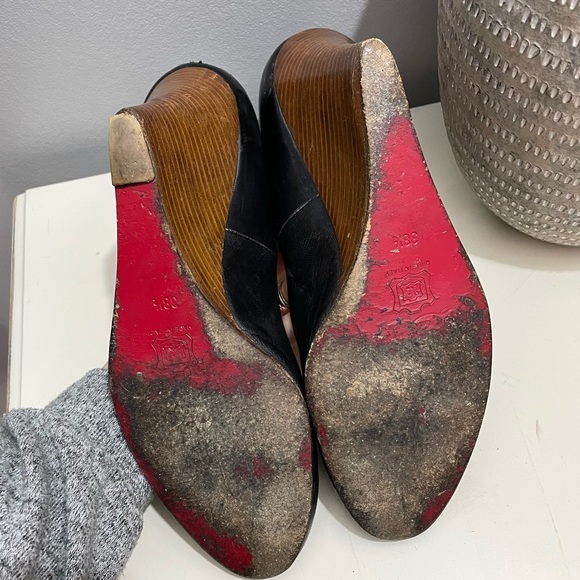 Christian Louboutin Wedge Black Shoes - Picture 7 of 14